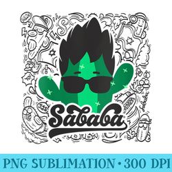 s sababa cactus logo doodle graphic - fashionable shirt design