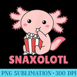 snaxolotl axolotl lovers cute animals eat popcorn axolotl - transparent png download