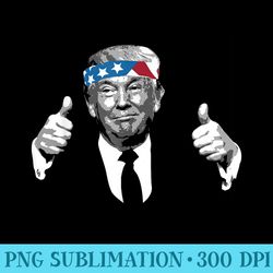 donald trump thumbs up american flag bandana - shirt printing template png