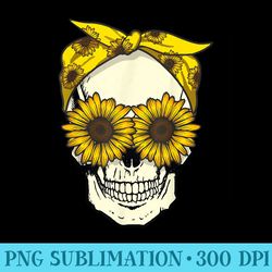 skull sunflower bandana floral sun flowers pattern cute goth - download png pictures