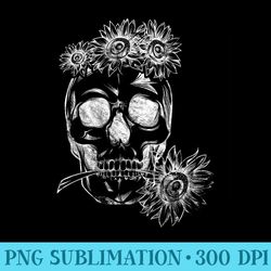 yellow bandana cute sunflower skull hippie t - free transparent png download