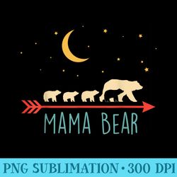 mama bear with 4 cubs blessed mama bear t - png clipart download