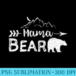 mama bear matching family mama papa bear camping - shirt artwork png