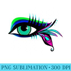 womens peacock feather eye makeup - png download graphic