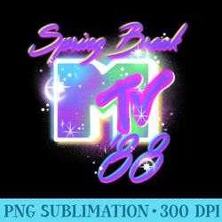 womens mtv spring break 88 airbrushed text - stylish shirt png