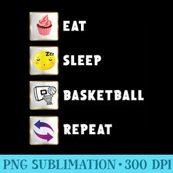 eat sleep basketball repeat, basketball player, basketball - printable png graphics