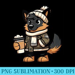 belgian malinois winter dog funny coffee - sublimation clipart png