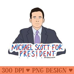 michael scott for president - sublimation patterns png
