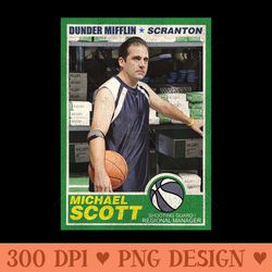 michael scott basketball trading card - png design assets