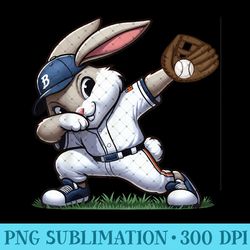 baseball player easter bunny happy easter holiday - png download