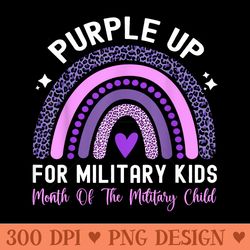 purple up for military rainbow military child month - sublimation templates png
