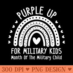 purple up for military military child month rainbow - exclusive png designs