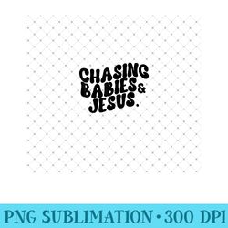 chasing babies and jesus funny christian - high resolution png designs