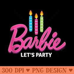 barbie - birthday let's party candles - png file download