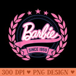 barbie - varsity collegiate seal since 1959 logo - sublimation backgrounds png