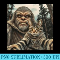 cat bigfoot sasquatch selfie photo funny retro classic humor - high resolution png designs