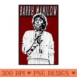 retro vintage barry manilow - high resolution png designs