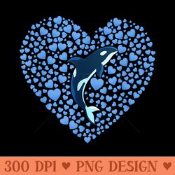 killer whale aquarium heart ocean animal lover orca - design png template