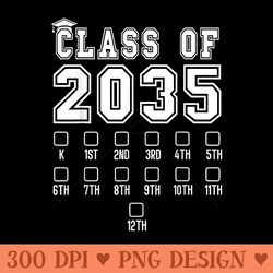 class of 2035 grow with me first day of school check mark - clipart png