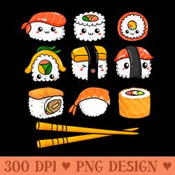 kawaii graphic japanese food anime manga otaku happy sushi - png graphics