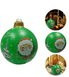 60cm large christmas balls for decorations for outdoors with led light lighted ball xmas tree decorations (green)