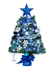 24in Tabletop Christmas Tree With 35 Led String Lights, Mini Christmas Tree Includes Diy.. Blue