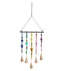 rainbow beads and metal bells wind chime