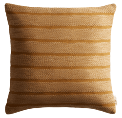 oversized tonal stripe throw pillow , color: mustard