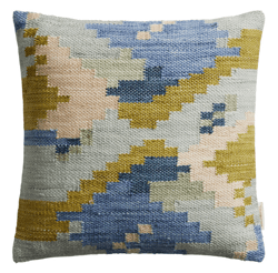 blue staggered steps indoor outdoor throw pillow