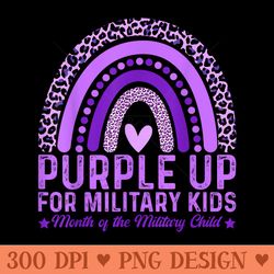 purple up military rainbow month of the military child - png templates download