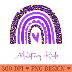 purple up for military military child month rainbow - sublimation backgrounds png