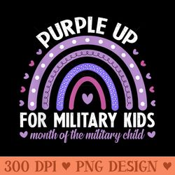 purple up for military month of the military child - png file download