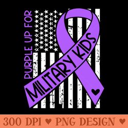 purple up for military - month of the military child - sublimation printables png download