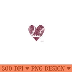 womens vintage philadelphia baseball heart w skyline - sublimation png designs