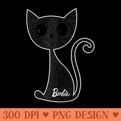 barbie halloween black cat raglan baseball - sublimation clipart png