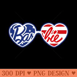 barbie - fourth of july - flag sunglasses - exclusive png designs