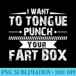 tongue punch fart box funny word pun humor sarcasm joke gag - unique sublimation patterns