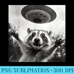 funny raccoon ufo alien selfie photo of raccoon with ufo - free png download