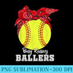 busy raising ballers softball softball mom - high resolution png image