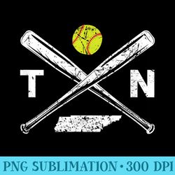 tennessee softball bats ball retro style softball player - png graphic download