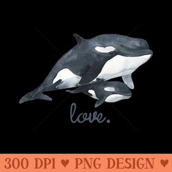 cute mom and baby orca whale t killer whale - printable png images