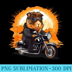 biker guinea pig riding motorcycle - png graphic download