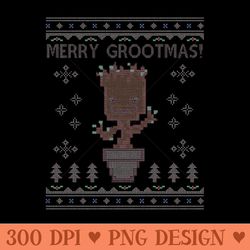 guardians of the galaxy merry grootmas christmas knit pattern - png graphics download