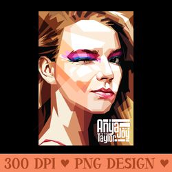 anya taylor joy pop art portrait wpap - printable png graphics