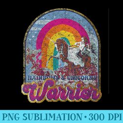 womens rainbows & unicorns warrior - artsy graphic fashion - png download