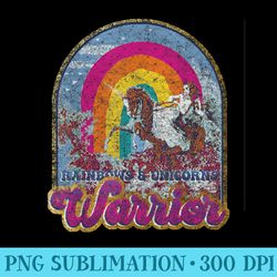 rainbows & unicorns warrior - artsy graphic fashion - modern png designs