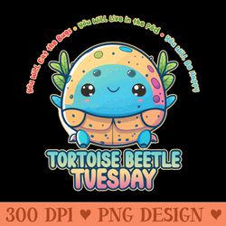 Tortoise Beetle Tuesday Kawaii Bug Buffet - Mug Sublimation Png