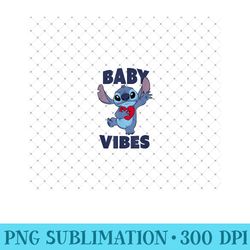 disney lilo & stitch baby vibes big heart lovely portrait - digital png downloads