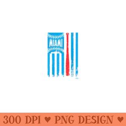 vintage miami baseball flag patriotic baseball - printable png images