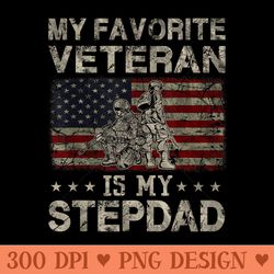 my favorite veteran is my stepdad veterans day military - png design files